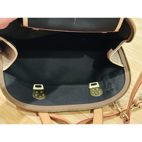 Vtg Dooney & Bourke Cabriolet Canvas Vacchetta Leather Domed Satchel & Dust Bag - Picture 11 of 16